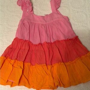 Pink and Orange Ruffle Dress